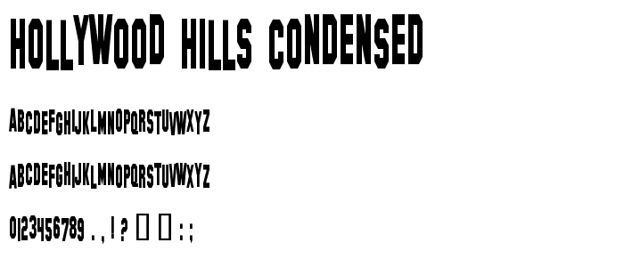 Hollywood Hills Condensed font